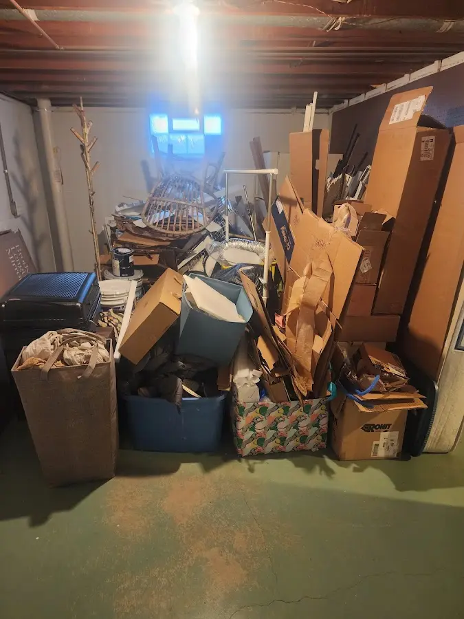 Roll-off dumpster container at job site for 6 Yard Dumpster Rental in Brookmont